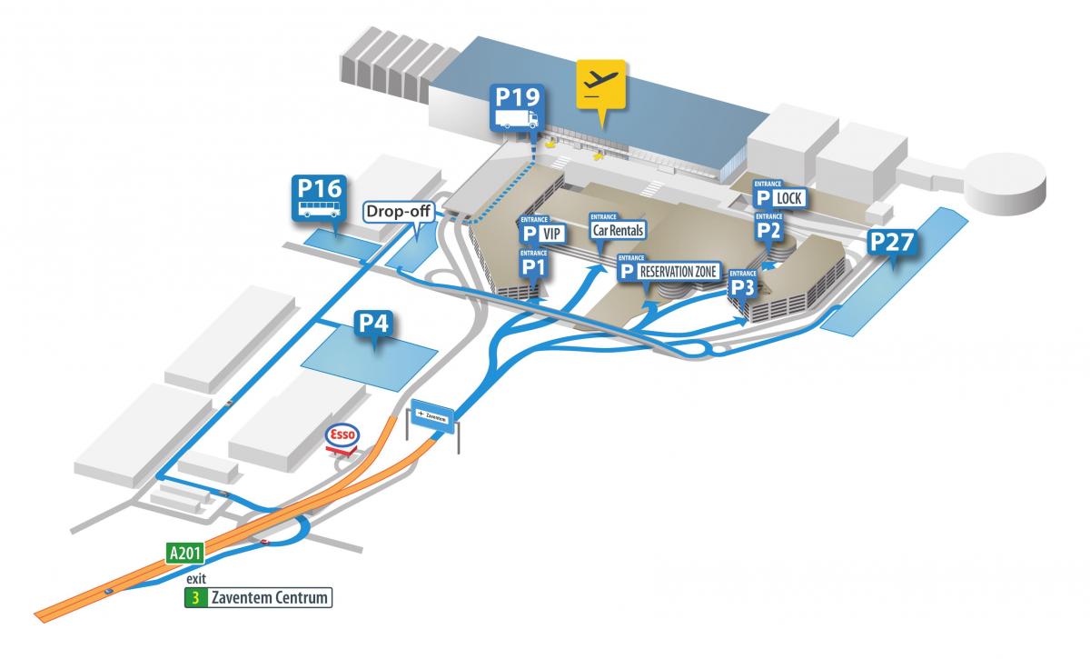 Mappa del terminal dell'aeroporto di Bruxelles