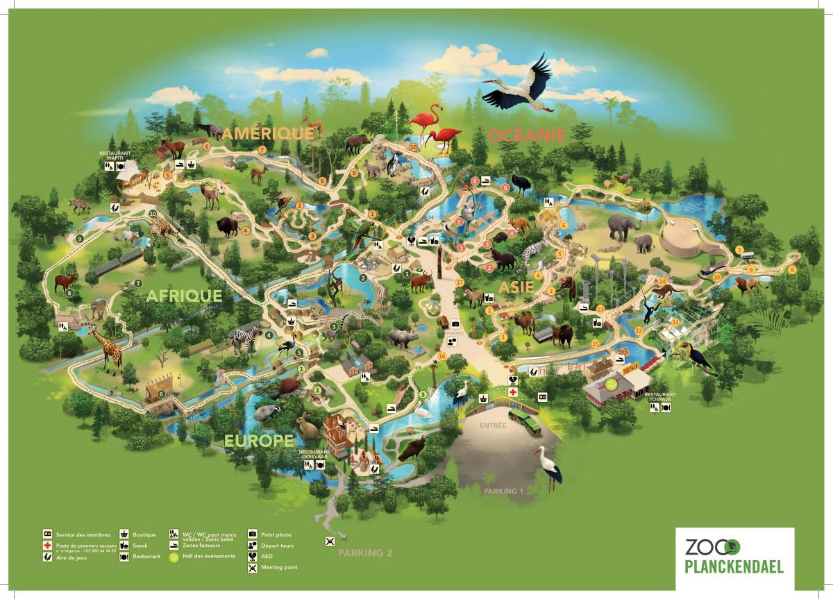 Mappa del parco zoologico di Bruxelles