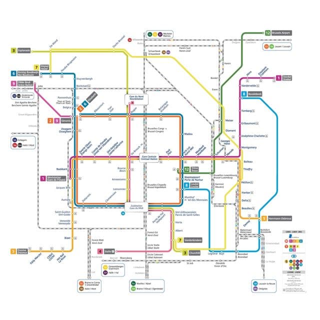 Mappa della metropolitana di Bruxelles