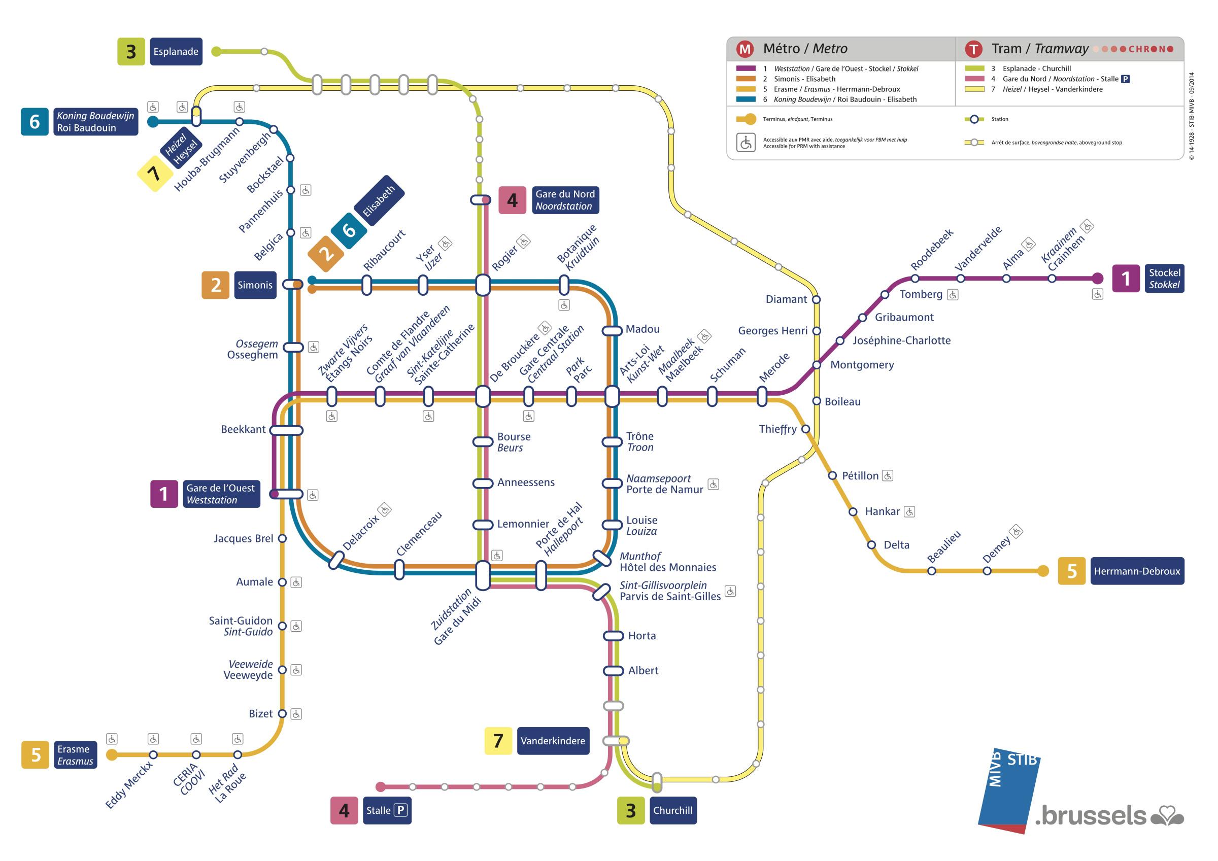 Bruxelles Metro Mappa 