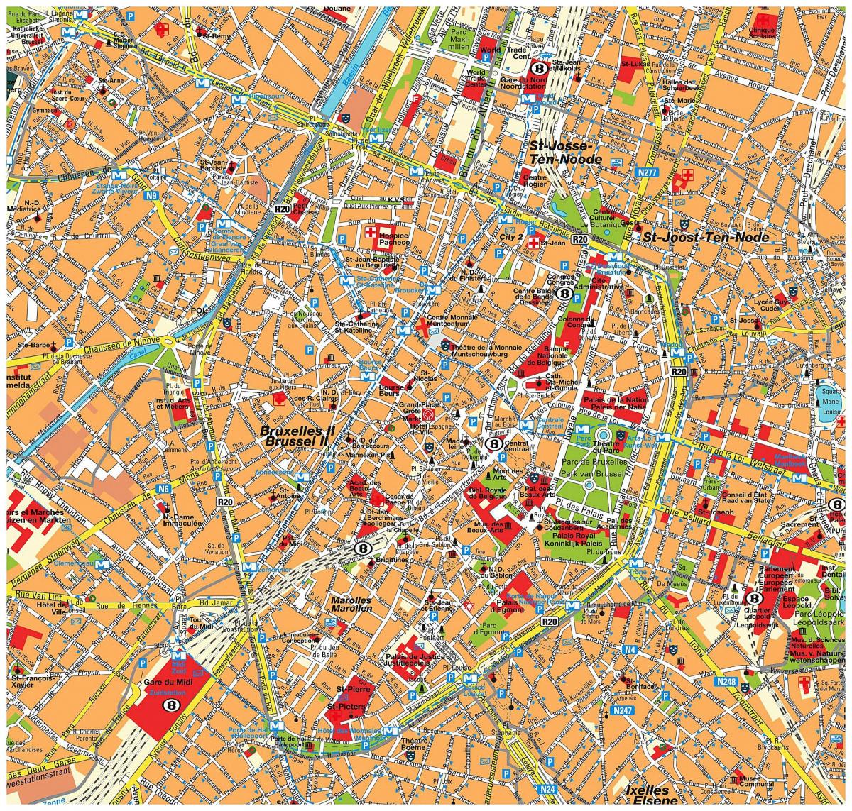 Mappa del centro di Bruxelles
