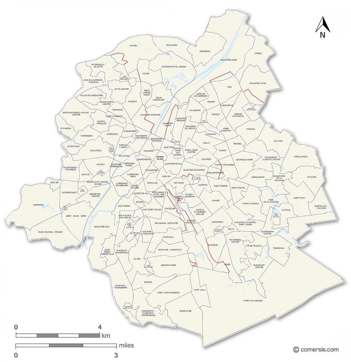 Mappa dei quartieri di Bruxelles